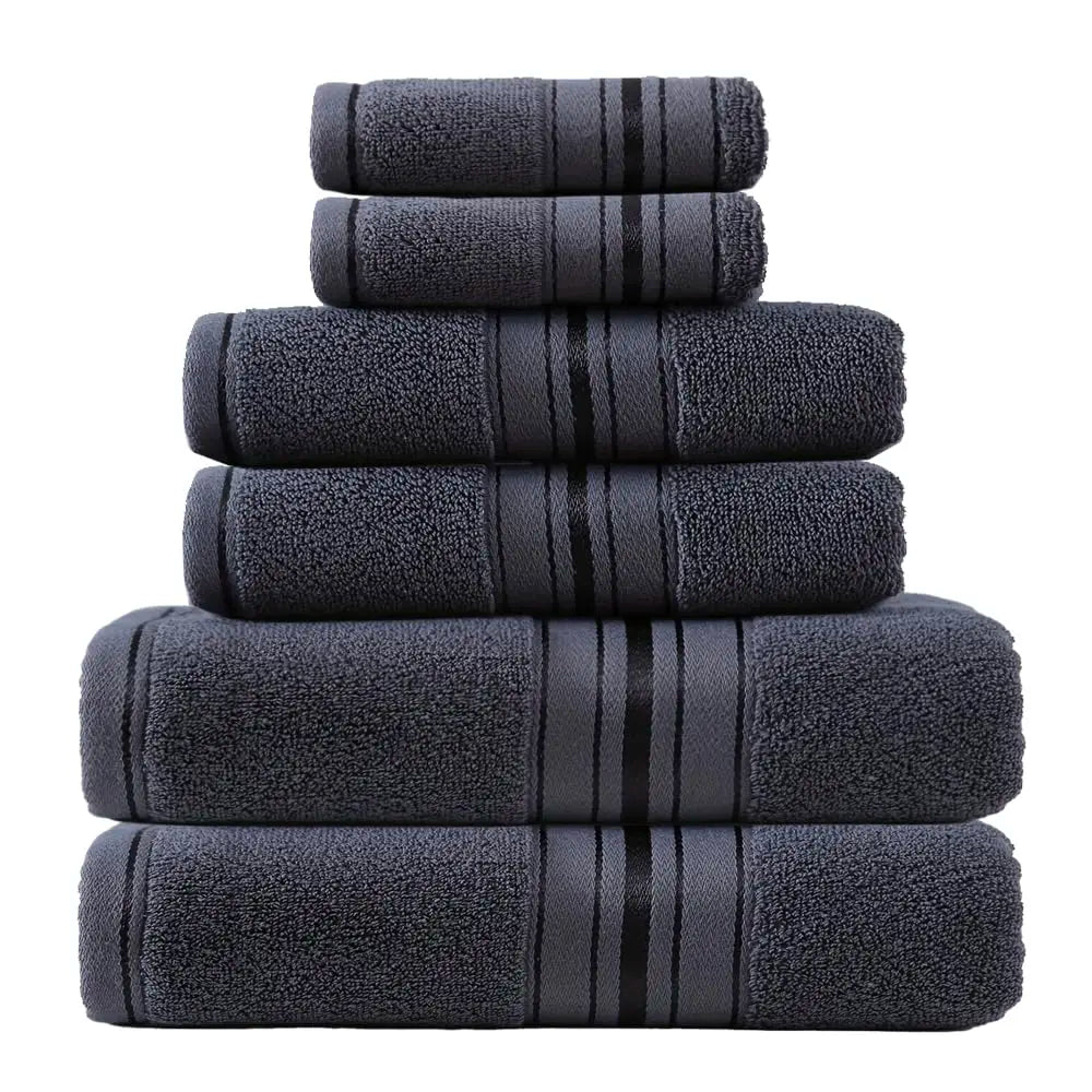 Luxury 6-Piece Cotton Towel Set — Super Absorbent Bathroom Collection