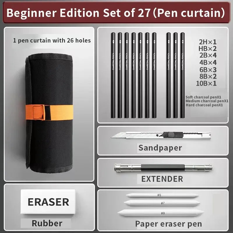 Professional Sketching Pen Set — Complete Art Supplies for Students