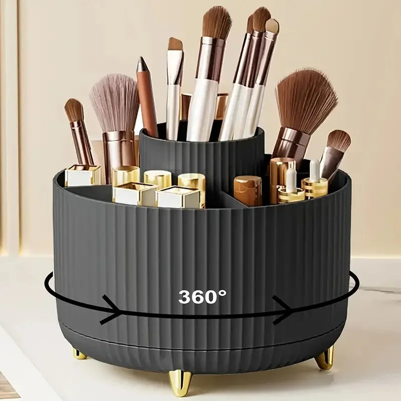 RONSLORE 360° Rotating Makeup Brush Holder — 5-Slot Desktop Organizer