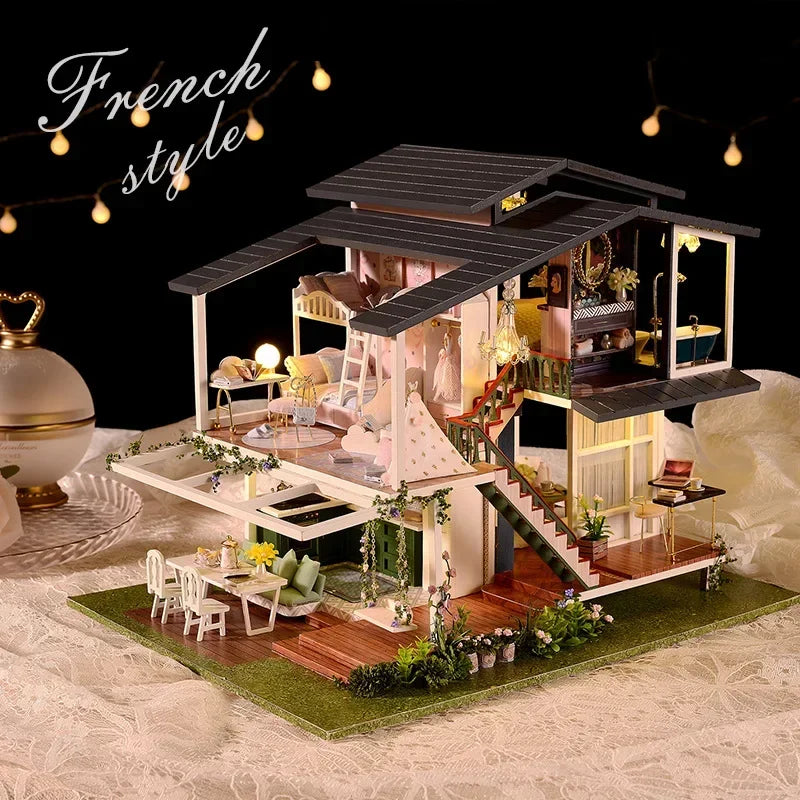 DIY Miniature Wooden House Kit — Immersive Adult Craft Project