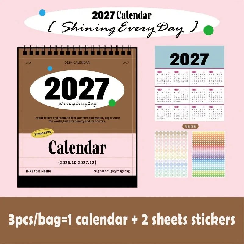 2027 Desk Calendar — Multi-Functional Planner for Habit Tracking