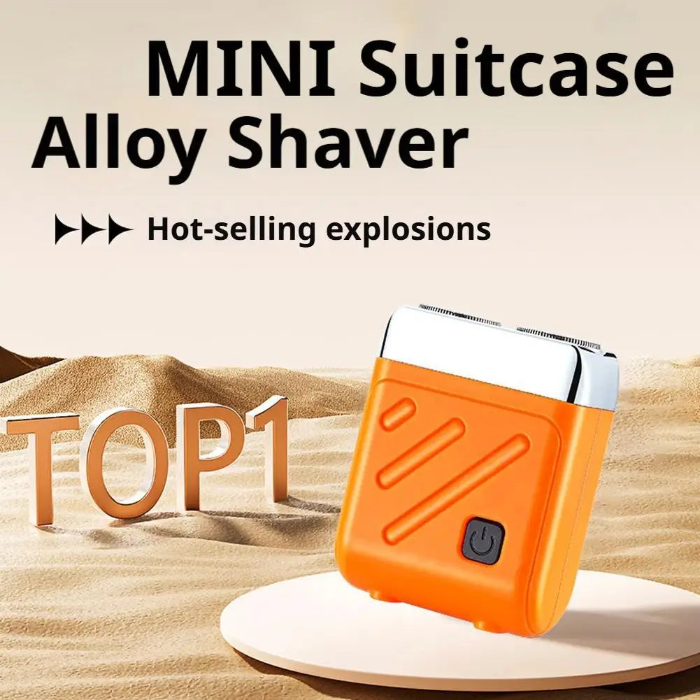 Portable Mini Electric Razor — Dual Ring Rotary Shaver for Men