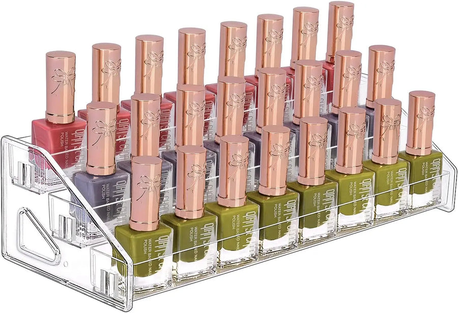 Acrylic Tiered Display Stand — Multi-Level Organizer for Nail Polish & Cosmetics