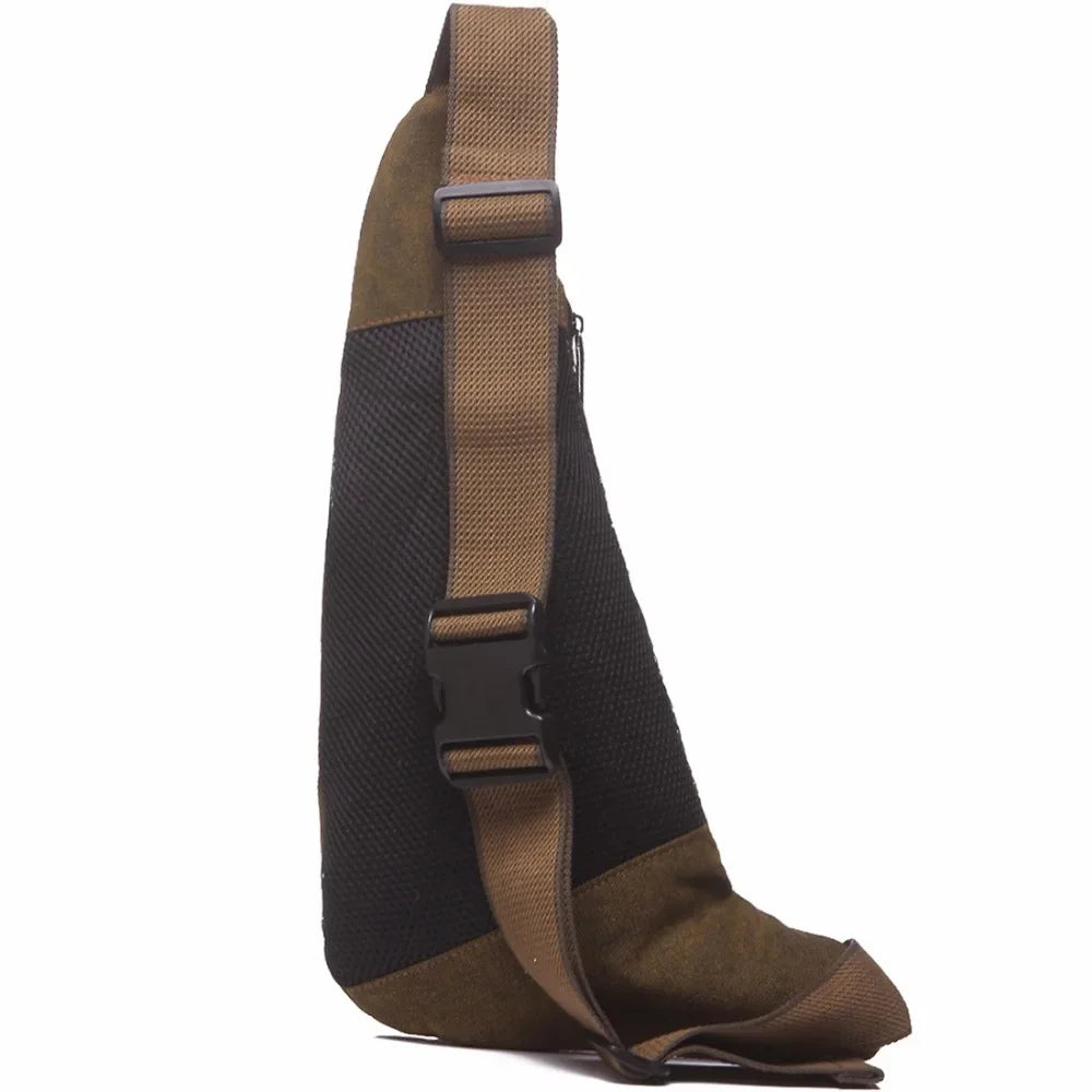 HAOSHUAI Men's Canvas Sling Bag — Vintage Cross Body Messenger Pack