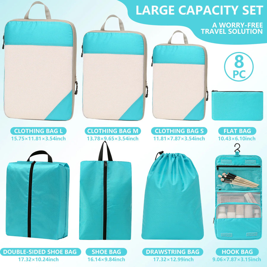 Ufine Travel Packing Cubes — Compression Storage Bags for Organized Luggage