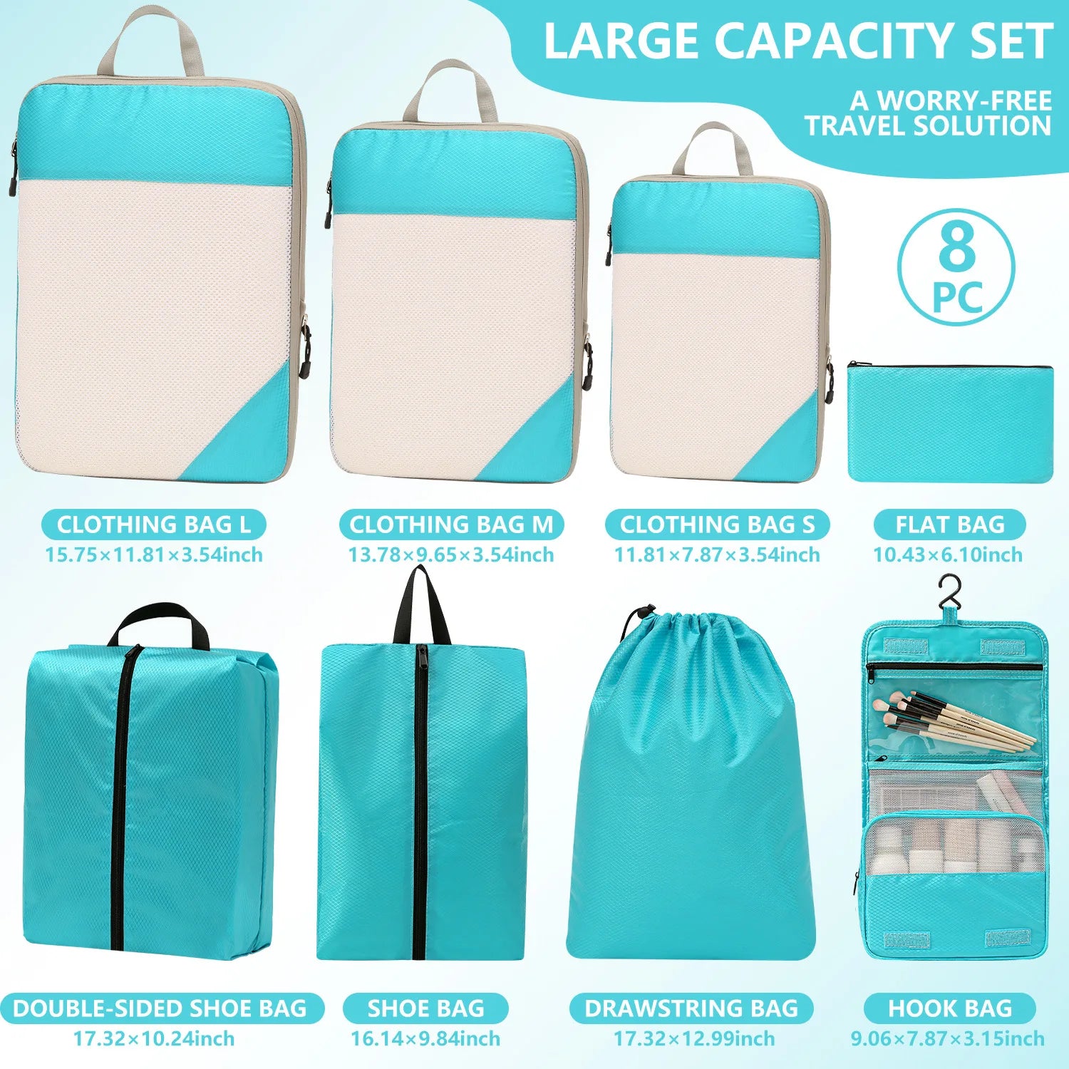 Ufine Travel Packing Cubes — Compression Storage Bags for Organized Luggage