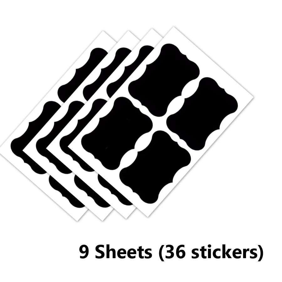 Waterproof Blackboard Stickers — Reusable Pantry & Spice Jar Labels