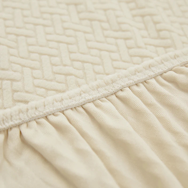Jacquard Elastic Sofa Cover — Stretch Polar Fleece Slipcover Protector