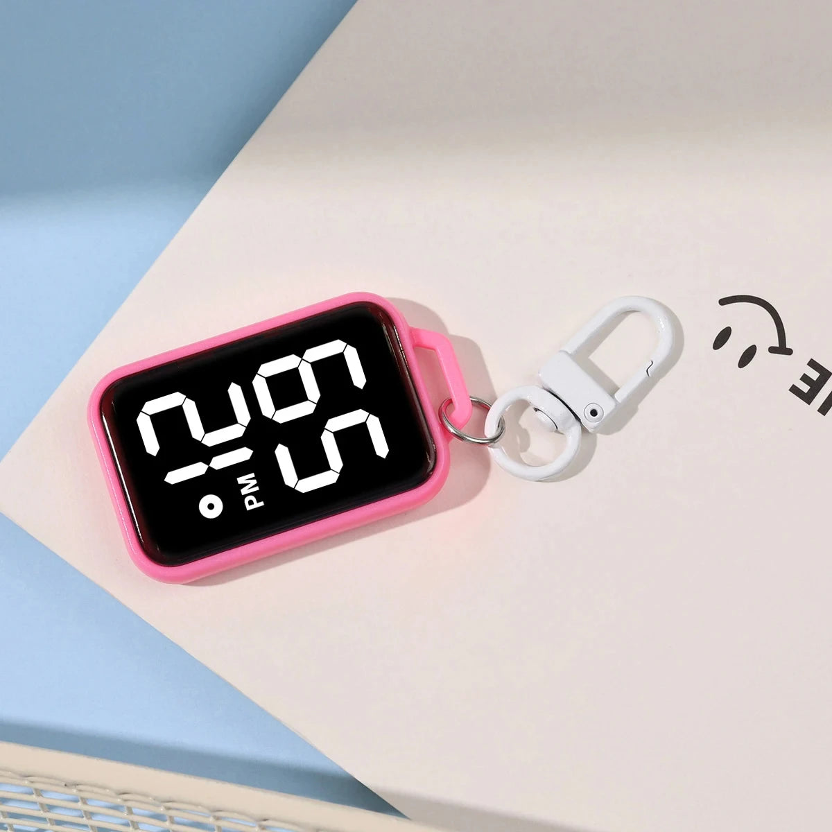 Digital LED Keychain Pocket Watch — Luminous Touch Display Pendant