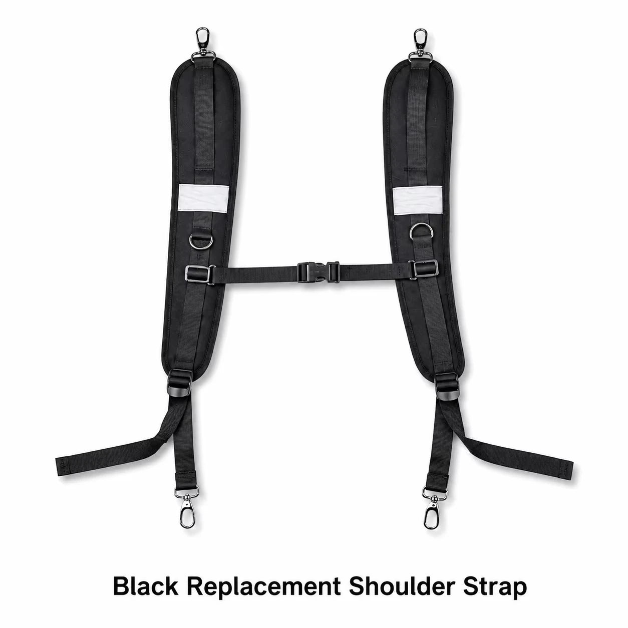 Adjustable Padded Backpack Shoulder Strap — Replacement Bag Strap with Chest Buckle