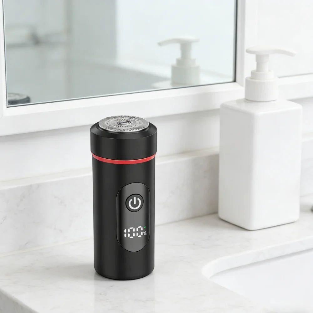 Men's Electric Rotary Shaver — Portable Design with LED Power Display