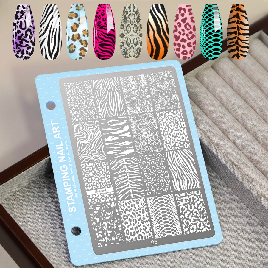 Misscheering Nail Stamping Plate — Leopard and Snake Pattern Stencil