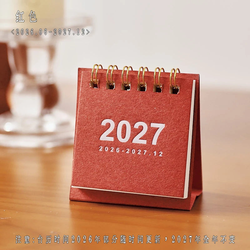 2027 Vintage Desk Calendar — Minimalist Monthly Planner with Memo Space