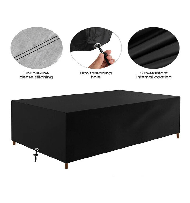 Square Outdoor Furniture Cover — Waterproof UV Protection, Heavy Duty