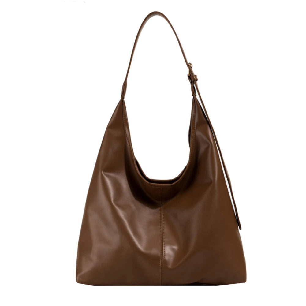 Women's Soft PU Leather Hobo Bag — Slouchy Shoulder Tote for Everyday Use