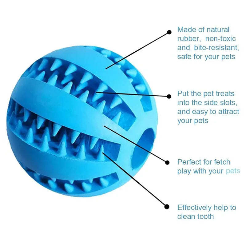Interactive Rubber Pet Toy Ball — Durable Chew Toy & Treat Feeder