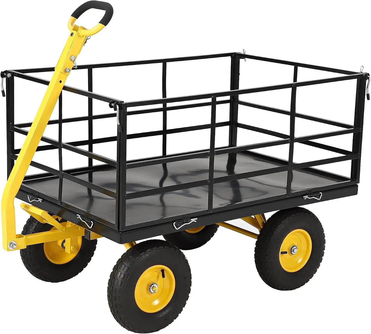 TWISTER.CK Heavy-Duty Steel Mesh Garden Cart — 1500-lb Capacity Utility Wagon