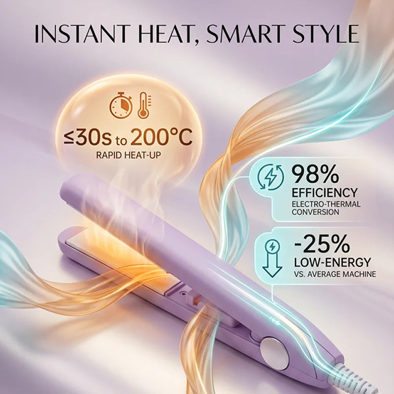 oumonoka Mini Ceramic Hair Straightener — Portable Styling Tool for Travel