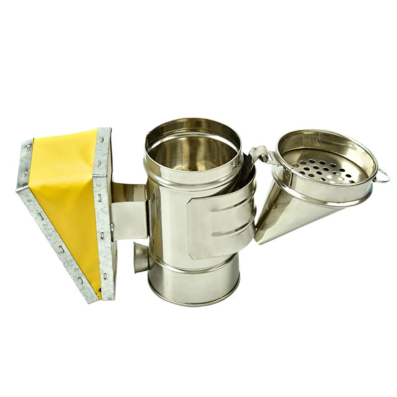 Stainless Steel Beekeeping Smoker — Manual Smoke Maker with Hanging Hook