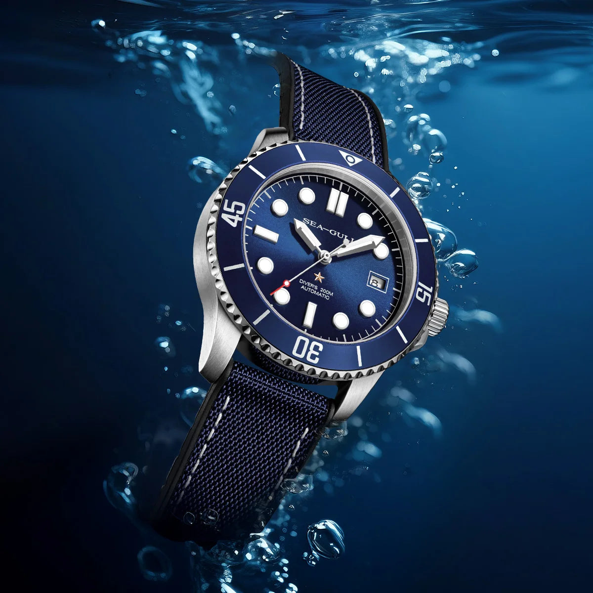 Sea-Gull Men's Luminous Dive Watch — Professional 200M Waterproof Automatic