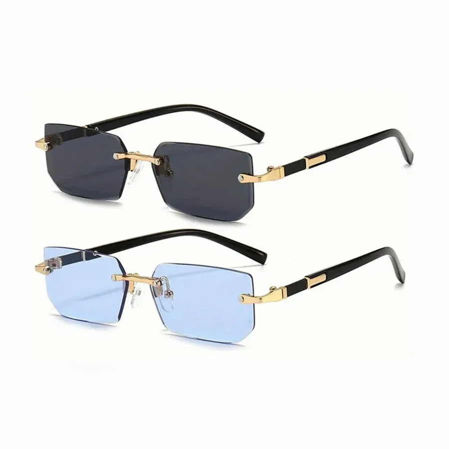 ZXWLYXGX Rimless Rectangle Sunglasses — Trendy Fashion Shades for Men and Women