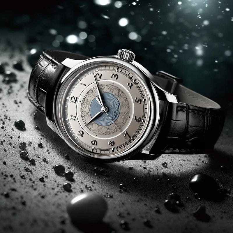 Men's Leather Watch — Quartz Timepiece