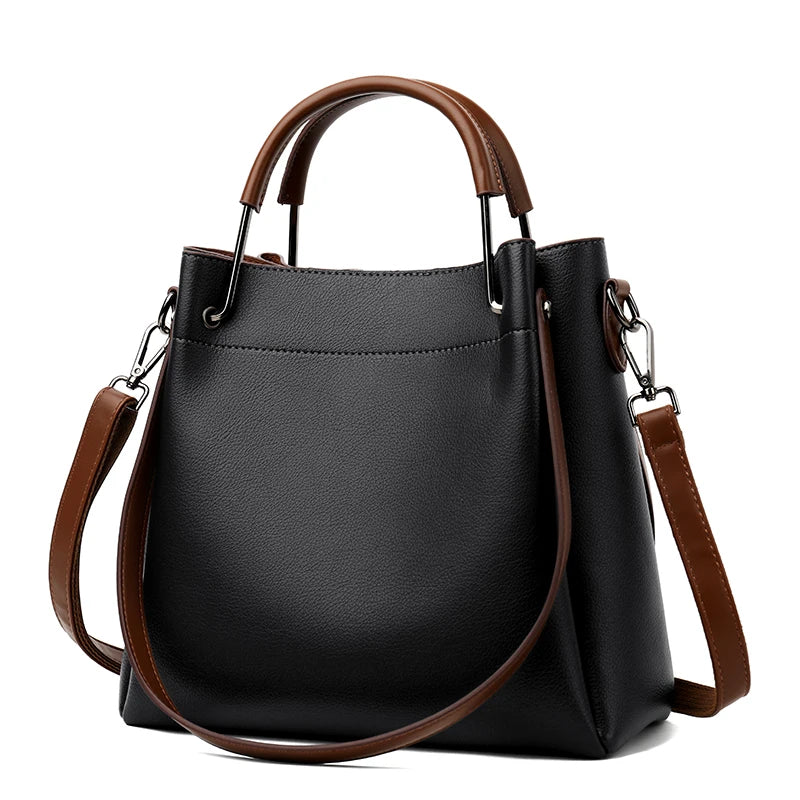 Women's PU Leather Tote Bag — Stylish Shoulder Bag for Daily Use