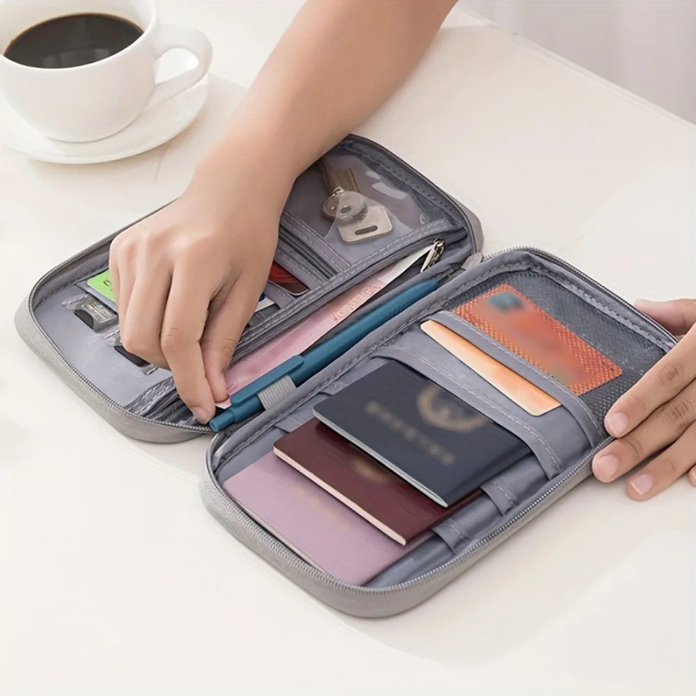 Portable Travel Passport Holder — Multi-Functional Document Organizer