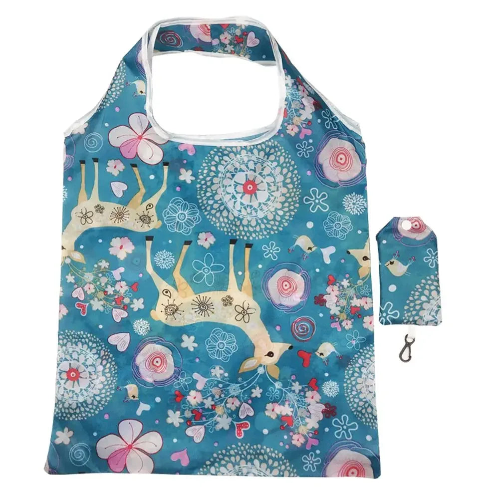 Large Foldable Reusable Shopping Bag — Heavy Duty Washable Grocery Pouch