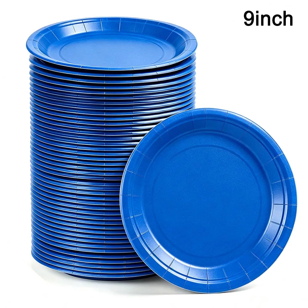 Solid Color Paper Plates — Disposable 7-Inch Party Tableware