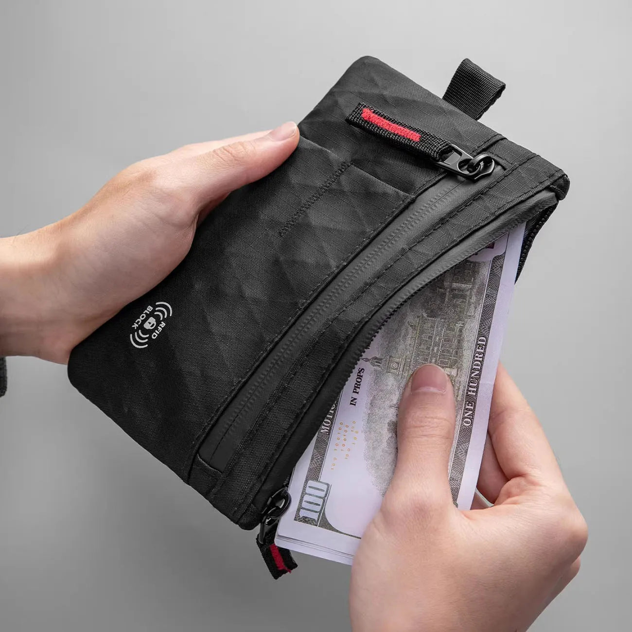 Waterproof RFID Blocking Travel Wallet — Anti-Theft Clutch with Wristband