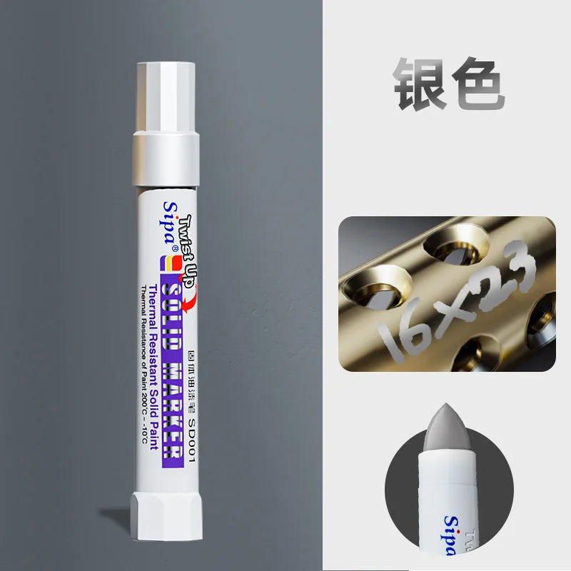 Solid Paint Marker — Waterproof Oil-Based Ink for Multi-Surface Use