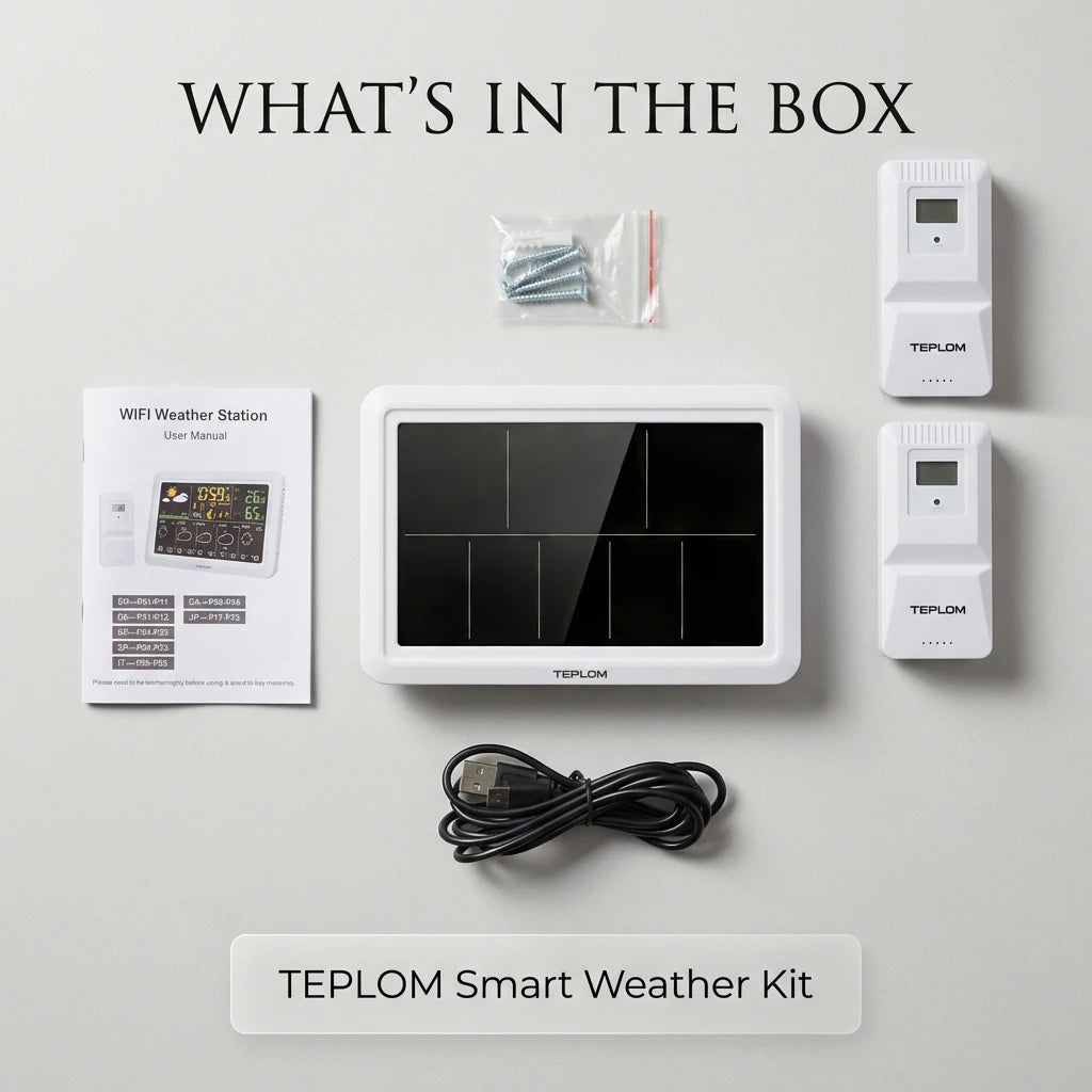 TEPLOM Wi-Fi Weather Station — Smart Indoor/Outdoor Thermometer with App