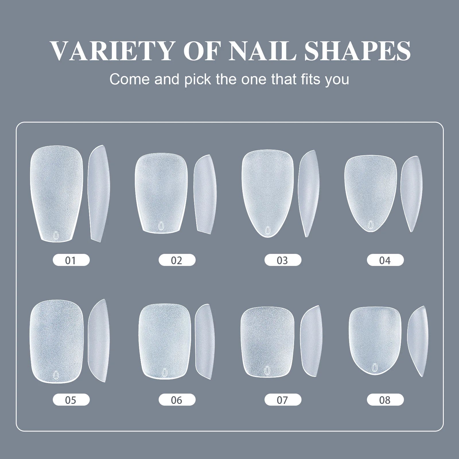 Press On Nails Set — Frosted Full Cover Fake Nail Tips, 150 Pieces