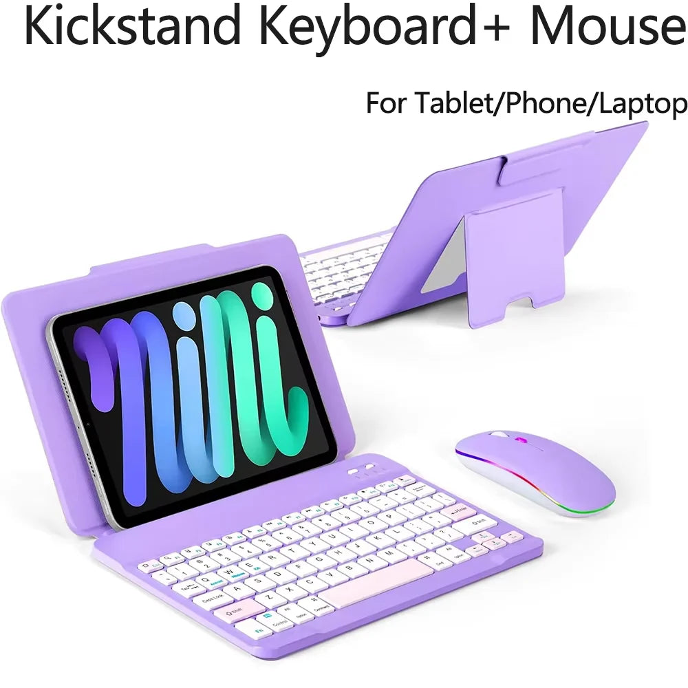 MUSDRMB Foldable Wireless Bluetooth Keyboard — Portable Rechargeable Typing Set with Mouse