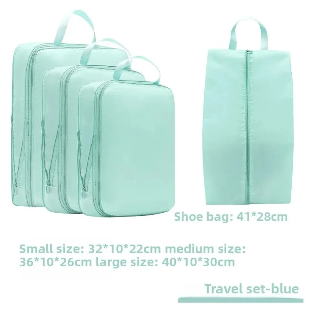 Travel Luggage Organizer Set — Multi-Purpose Storage Bags with Toiletry Pouch
