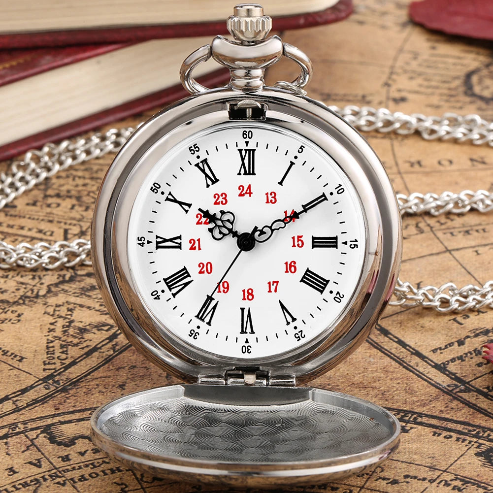YISUYA Vintage Quartz Pocket Watch — Antique Style Necklace with Fob Chain