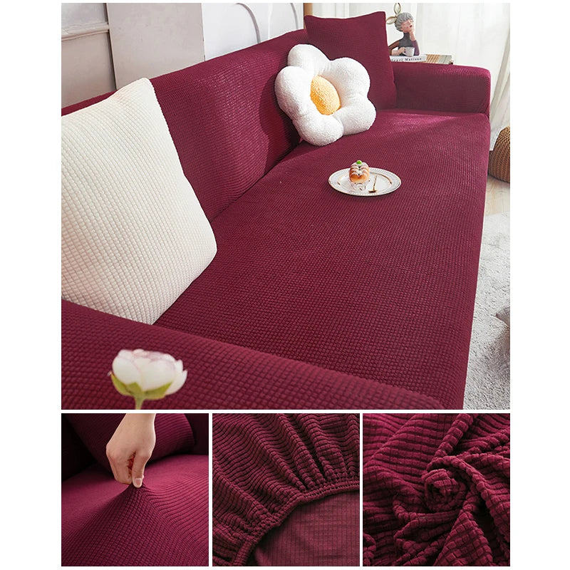 Elastic Jacquard Fabric Sofa Cover — Stretchable Slipcover for Living Room