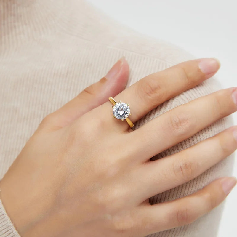 YUKOOL Cubic Zirconia Halo Ring — 18K Gold Plated Elegant Wedding Jewelry