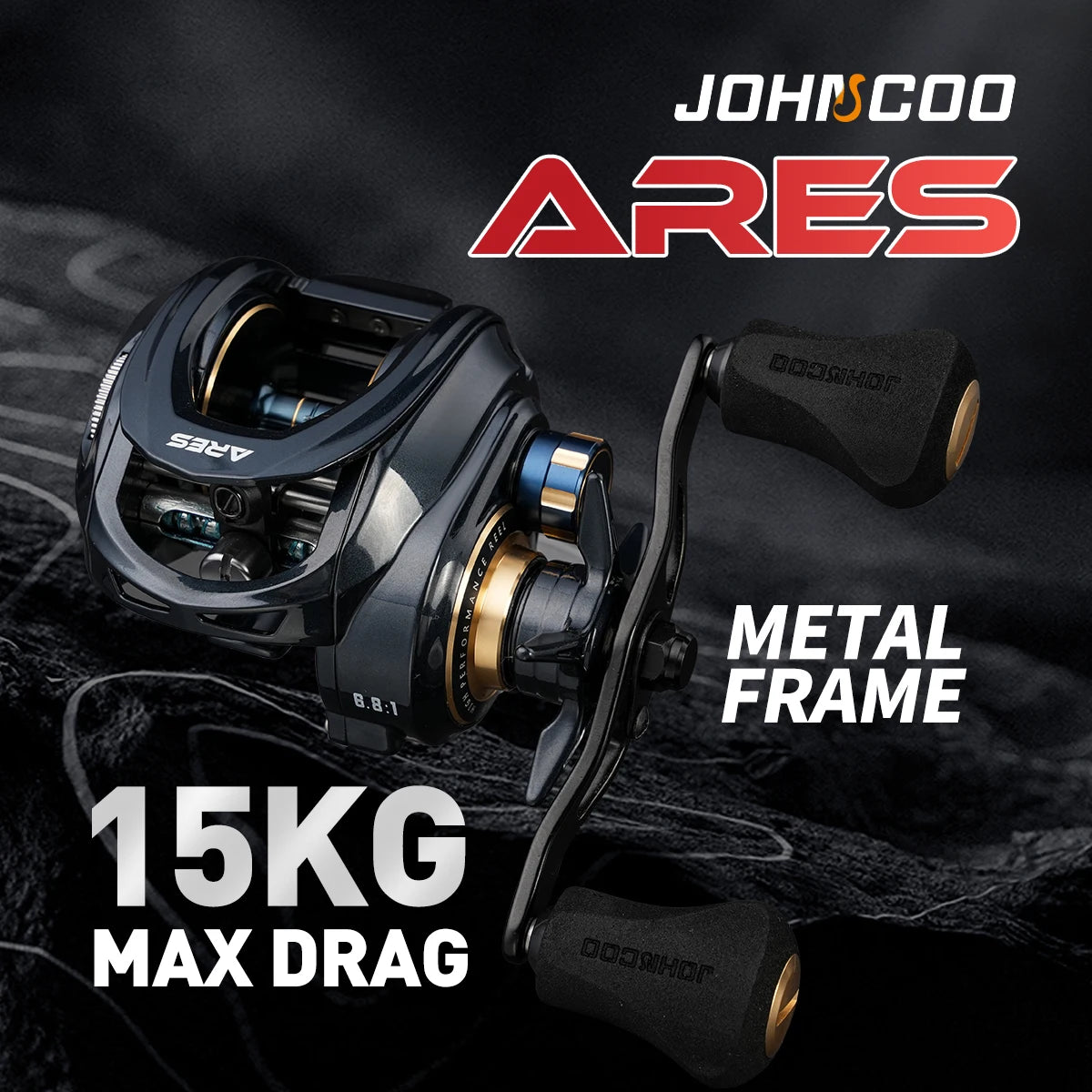 JOHNCOO Baitcasting Fishing Reel — High Drag Metal Body for Saltwater & Freshwater
