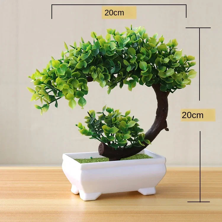 merylover Artificial Bonsai Tree — Potted Green Plant Decor for Home and Office