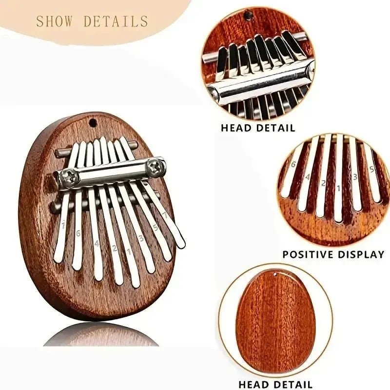 Miwayer 8-Key Mini Wooden Kalimba — Portable Thumb Piano Musical Instrument