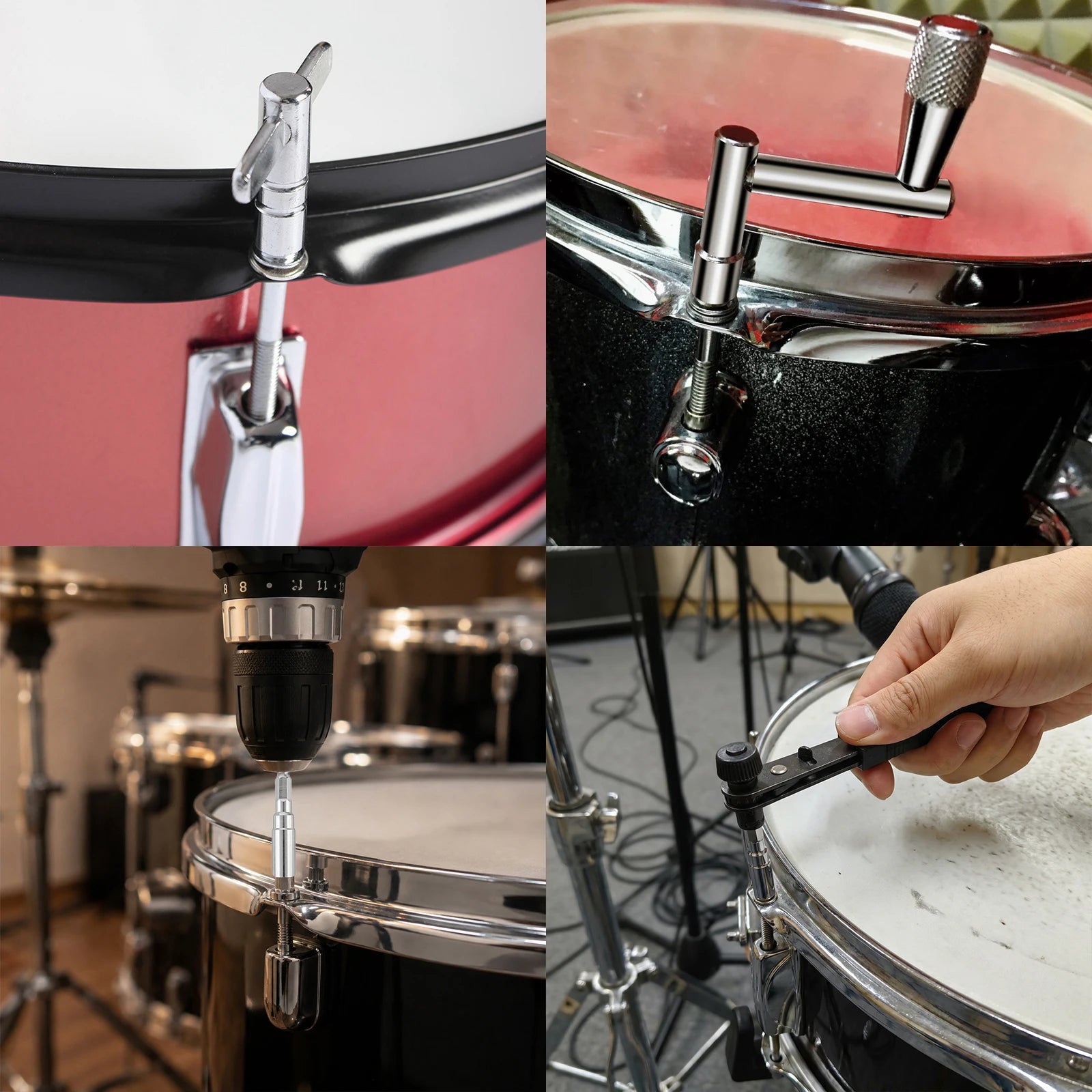 5-Piece Drum Tuning Key Set — Professional Maintenance Kit for Acoustic & Electronic Drums