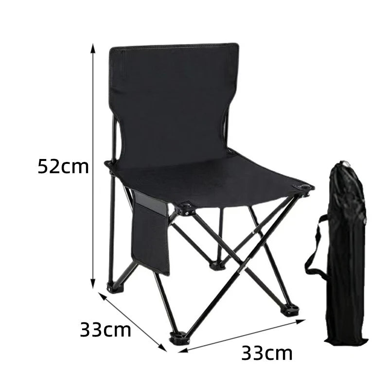 Foldable Outdoor Camping Chair — Portable Leisure Seat with Cup Holder