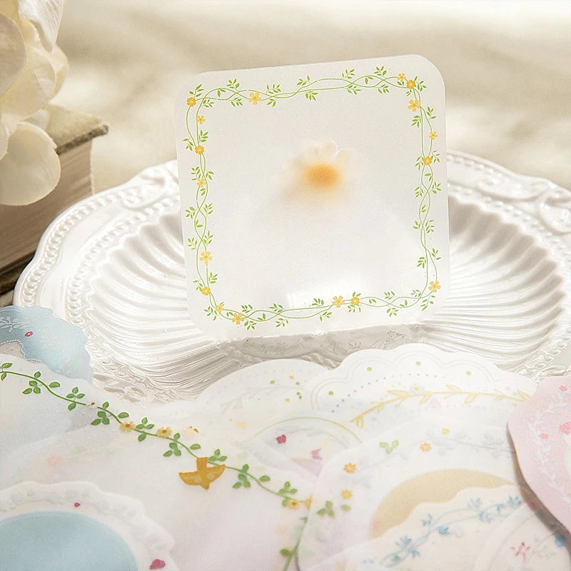 Transparent DIY Decorative Stickers — 12 Piece Set for Scrapbooking & Decor