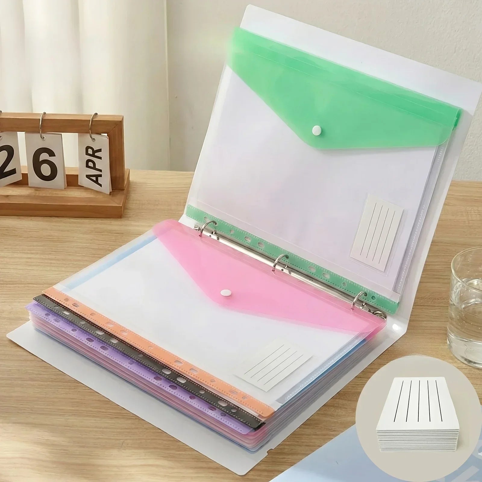 A4 Button Binder Folders — Heavy-Duty File Organizers with Locking Mechanism