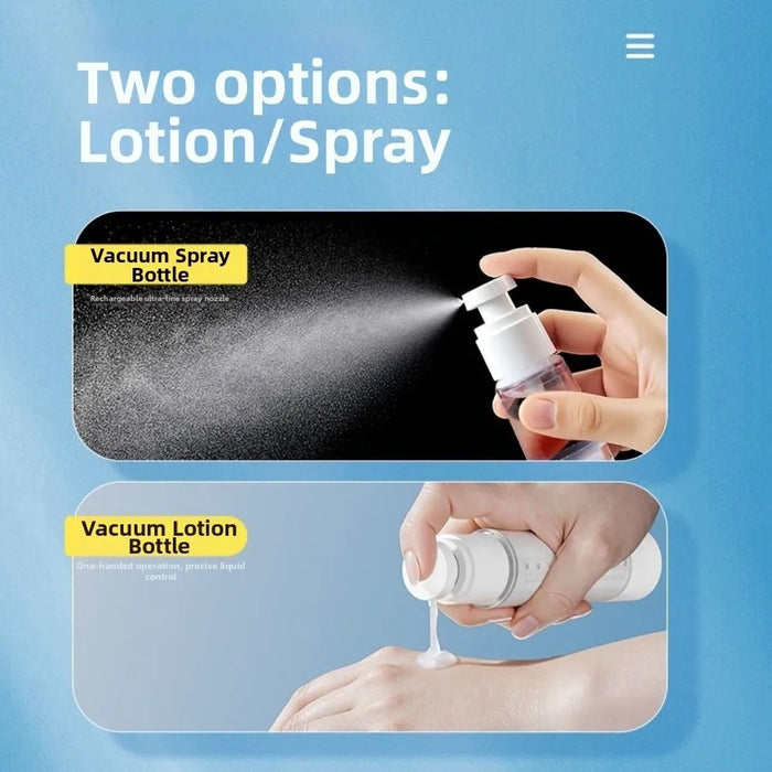Transparent Travel Refillable Bottle Set — Leak Proof Vacuum Pump Containers