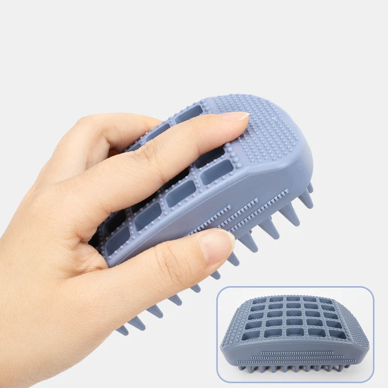 Silicone Pet Bath Brush — Ergonomic Grooming & Hair Removal Tool