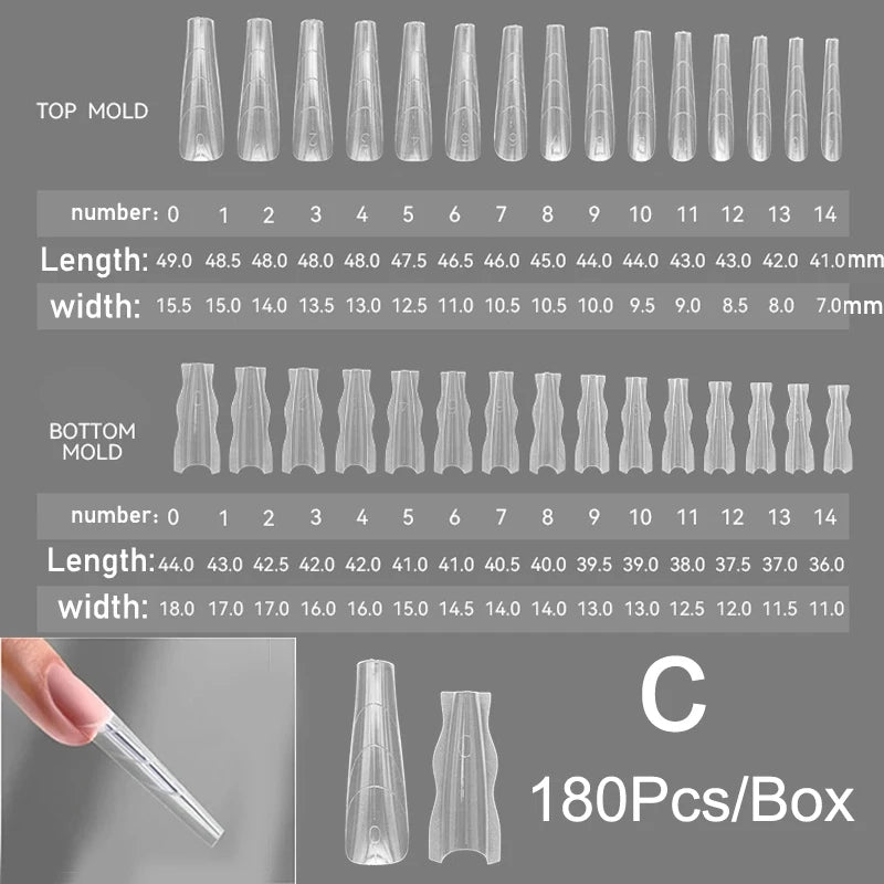 Sandwich Dual Nail Forms — Coffin and Almond Extension Molds