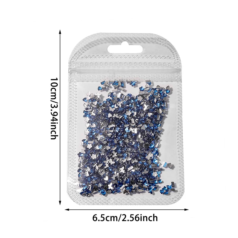 KQDSP Rhinestone Nail Charms — Multi-Shape Shiny Flat Back Gems
